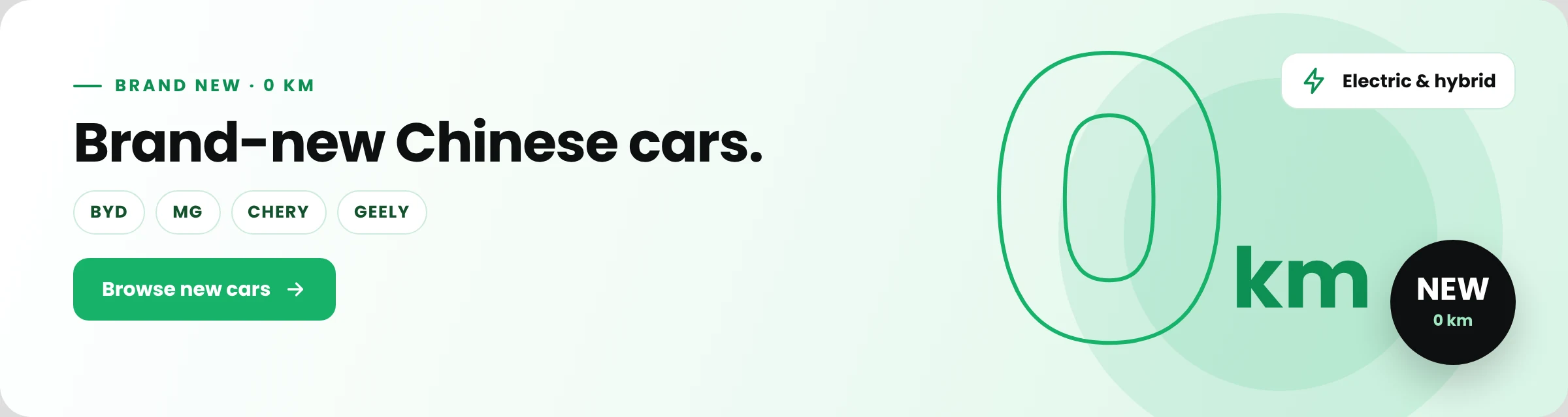 New Chinese cars: browse the new Chinese cars in stock