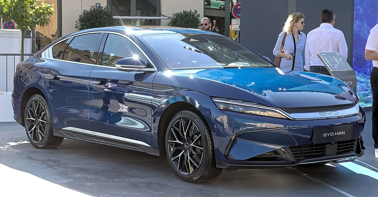 A BYD Han electric sedan