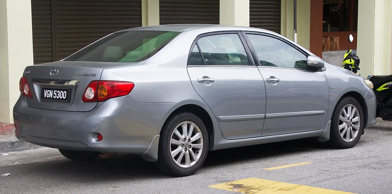 A silver Toyota Corolla sedan